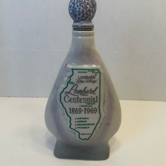 Jim Beam Decanter Village of Lombard Illinois Centennial 1969 Vintage Empty - Picture 4 of 8